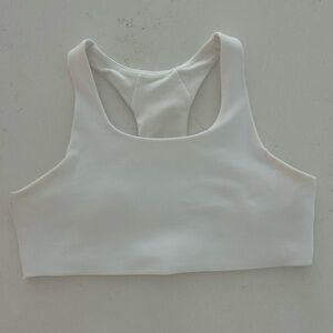 White Racerback Sports Bra Athleta girl